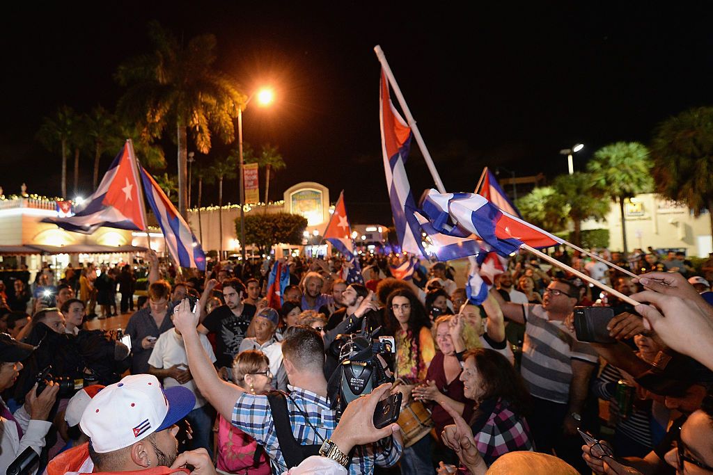 Miami residents celebrate Castro's death, November 26, 2016 (Getty Images)